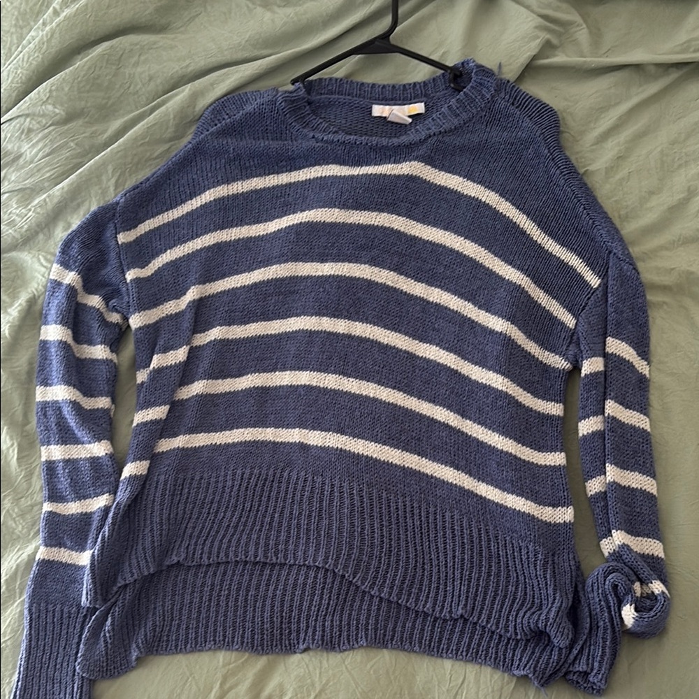 Striped Blue and White Women's Sweater